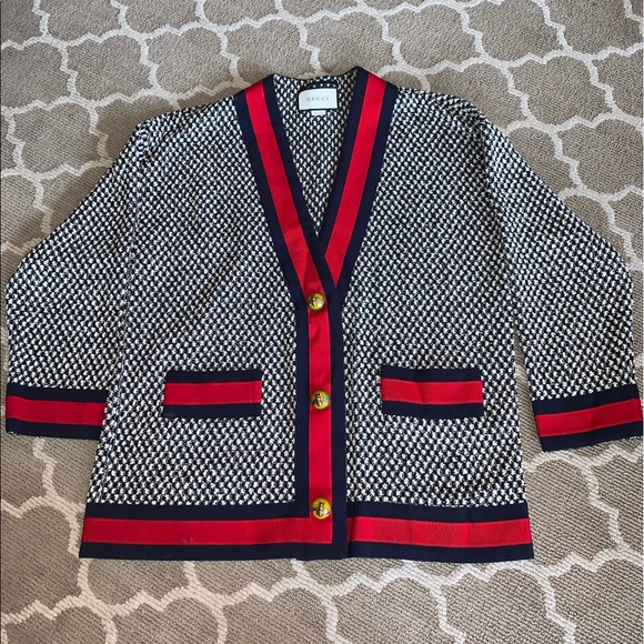 Gucci Tweed Blackwhite Cardigan 